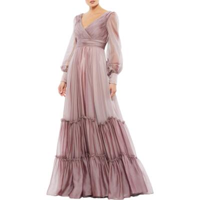 

Mac Duggal Женское Фиолетовое Атласное Макси Вечернее Платье  BHFO 7613, Mocha