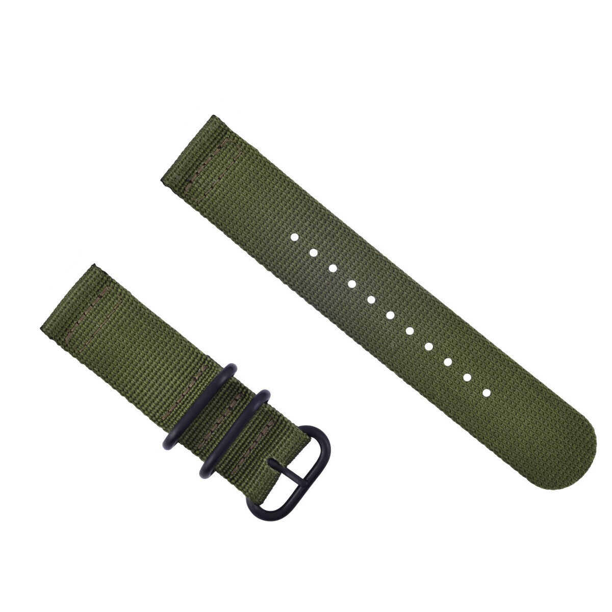 NEW FOR SUUNTO CORE NYLON DIVER WATCH BAND LUGS SET BLACK 3 PVD RINGS ARMY GREEN