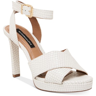 

BCBGMAXAZRIA Женские белые сандалии на платформе Leah 10, средний (B,M) BHFO 2915, Белый, Leah