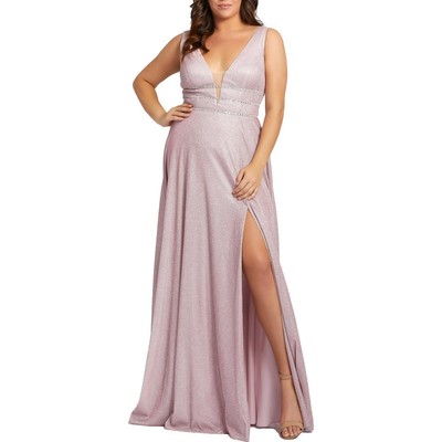 

Mac Duggal Женское Розовое Вечернее Платье Металлик Плюс  BHFO 0902, Orchid