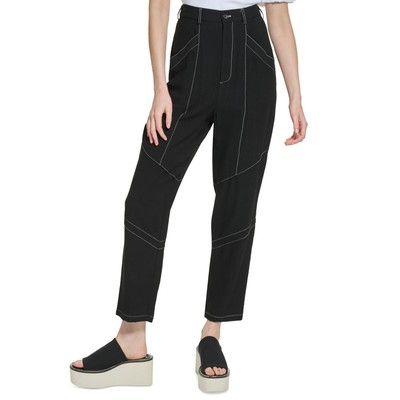 Женские черные брюки DKNY с карманами и складками на щиколотках на молнии 2 BHFO 9831