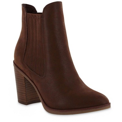 Женские ботильоны Mia Santos коричневого цвета из искусственной кожи Shoes 8 Medium (B,M) BHFO 7207