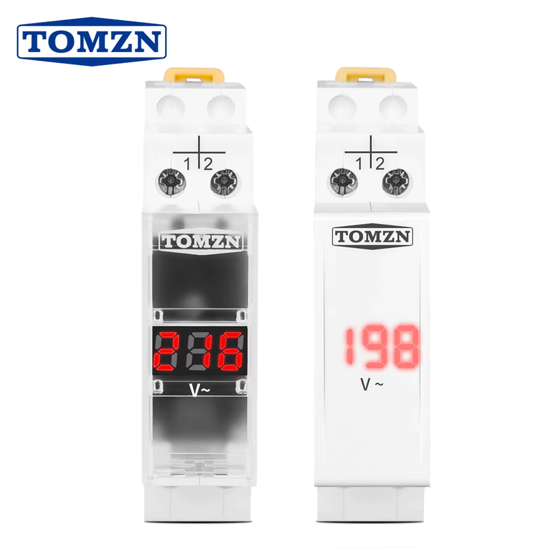 Din Rail Single Phase Voltage Meter Ac 40-500V Mini Modular Voltmeter Gauge Indi