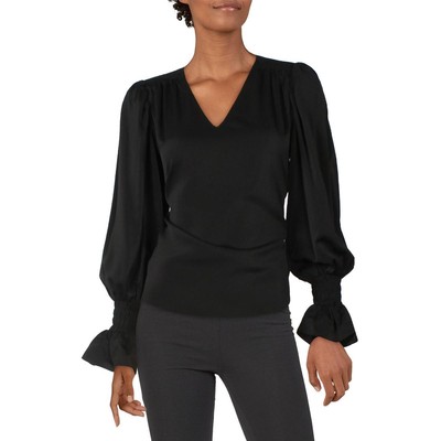 

Женская черная рубашка с пышными рукавами Aqua, пуловер, топ  BHFO 7835, Черный