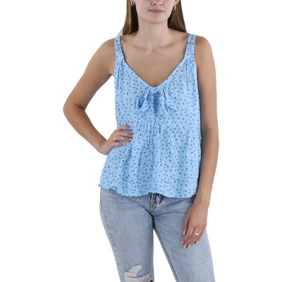 Повседневный дневной топ в крестьянском стиле Kingston Grey Womens Blue с цветочным принтом L BHFO 5176