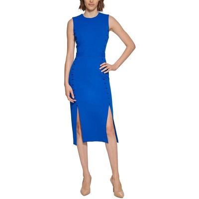 

Женское синее платье миди без рукавов с пуговицами Calvin Klein  BHFO 4667, Capri