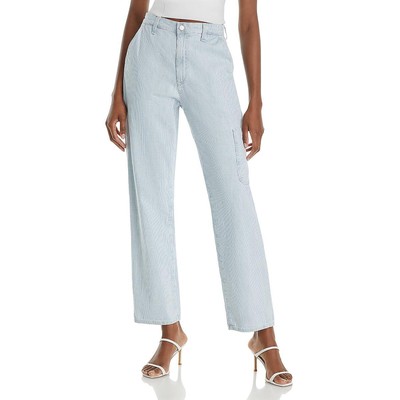 Джинсы-карго AG Jeans женские синие с карманами Carpenter в полоску 29 BHFO 9939