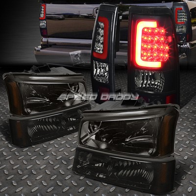 ДЫМЧАТАЯ ФАРА + ЖЕЛТЫЙ СИГНАЛ + ТОНИРОВАННЫЙ 3D ОПТИЧЕСКИЙ СВЕТОДИОДНЫЙ ЗАДНИЙ ФОНАРЬ ДЛЯ 03-07 SILVERADO