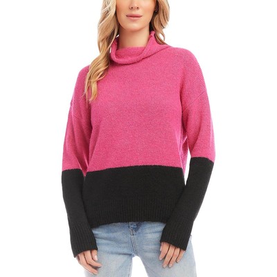 Karen Kane Womens Pink Wool Blend Cowl Neck Pullover Sweater Top XL BHFO 0297