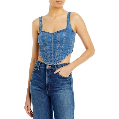 

Женская джинсовая укороченная рубашка-бюстье Bardot Sweetheart BHFO 4604, Джинса