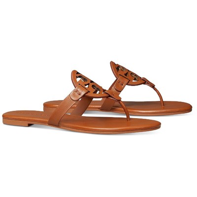 

Tory Burch Womens Miller Brown Flat Sandals Shoes 9.5 Medium (B,M) BHFO 0177, Bourbon miele