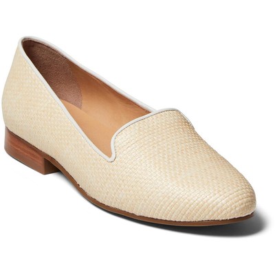 Jack Rogers Womens Ginny Beige Leather Loafers Shoes 8.5 Medium (B,M) BHFO 5477
