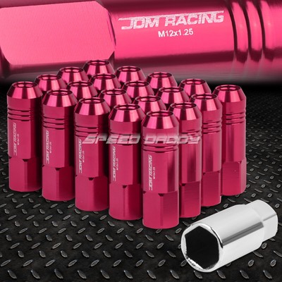 НАБОР ГАЕК JDM ИЗ РОЗОВОГО АЛЮМИНИЯ ОТКРЫТОГО ТИПА С 20 НАКОНЕЧНИКАМИ + АДАПТЕР M12X1.25 ДИАМЕТРОМ 20 ММ/ ВЫСОТОЙ 60 ММ