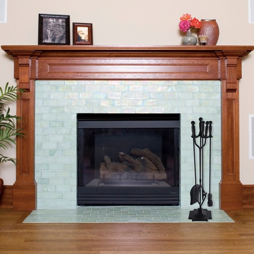 5Pcs Fireplace Tools Set Wrought Iron Fire Place Accessories Tools with Handles