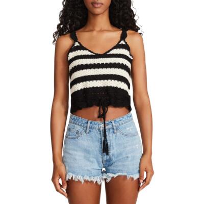 BB Dakota by Steve Madden Womens Canary Island Black Blouse Shirt L BHFO 6429