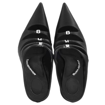 Pre-owned Alexander Wang T T By Alexander Wang Black Lolita 105 Satin Mules