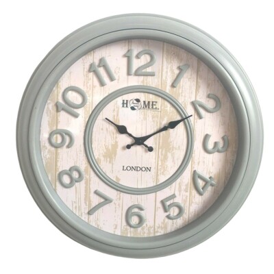 Large Round Wall Clock 20 Inches, Gray