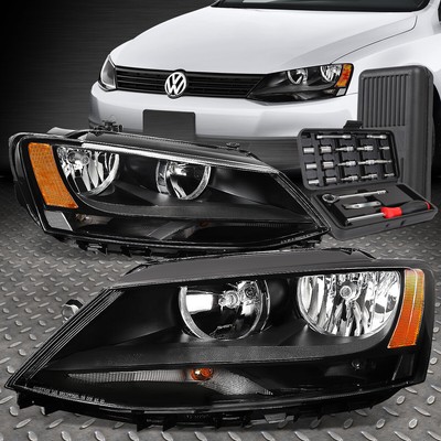 ДЛЯ 11-18 VOLKSWAGEN JETTA СЕДАН ЧЕРНЫЕ ЯНТАРНЫЕ УГЛОВЫЕ ФАРЫ + НАБОР ИНСТРУМЕНТОВ