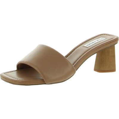 

Steve Madden Womens Saged Tan Slide Sandals Shoes 6.5 Medium (B,M) BHFO 5866, Tan leather