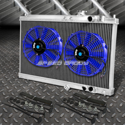 2-РЯДНЫЙ АЛЮМИНИЕВЫЙ РАДИАТОР + 2X 10 ВЕНТИЛЯТОРОВ СИНЕГО ЦВЕТА ДЛЯ 94-01 ACURA INTEGRA GS RS DB GSR DC2