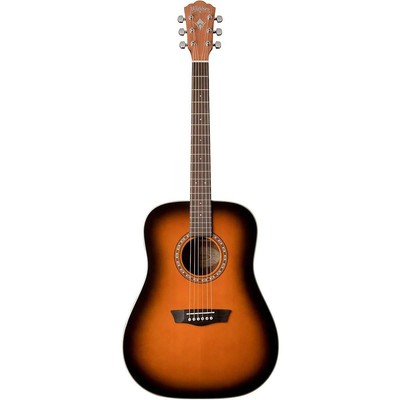 Акустическая гитара Dreadnought Dreadnought D7SATB серии Washburn Harvest, Tobacco Sunburst