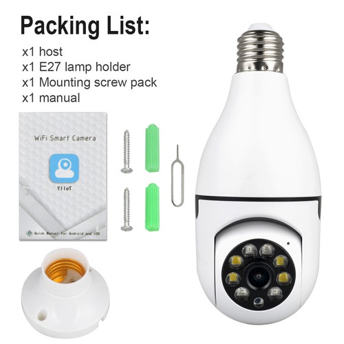 360&deg; Panoramic Wi-Fi IP Camera E27 Light Bulb 1080P HD Wireless Security Camera