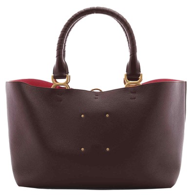 Pre-owned Chloé Chloe Deep Violine Leather Marcie Tote Bag Chc23ss651i31
