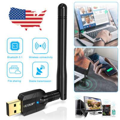 USB Bluetooth 5.1 Adapter 100M Long Range Bluetooth EDR Wireless For PC&Desktop