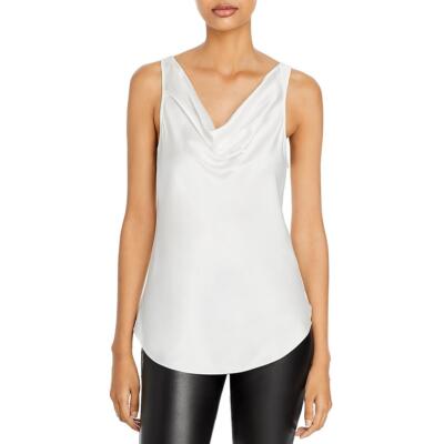 

Cinq a Sept Womens Sakura Silk Drapey Blouse Майка BHFO 5692, Цвет слоновой кости