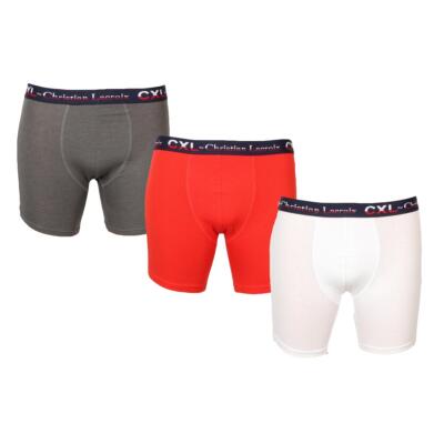 

Мужские трусы-боксеры CXL by Christian Lacroix из 3 пар хлопкового белья, Grey/white/red, CXM0008
