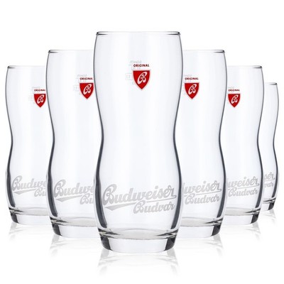 6x Budweiser Bier Glas 0,3L Konturglas Biergläser Designgläser Budvar