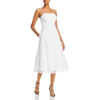 

Аква женское вечернее платье миди цвета слоновой кости с кружевом до колен  BHFO 8685, Цвет слоновой кости