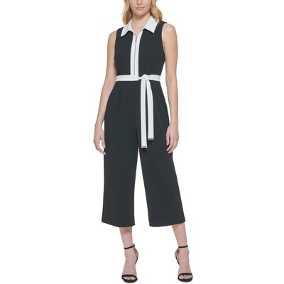 

Женский комбинезон с широкими штанинами и поясом Tommy Hilfiger BHFO 4056, Black-ivory