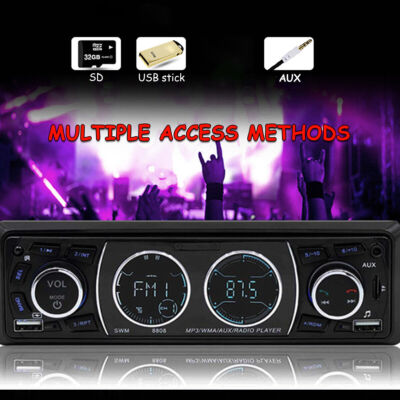 Bluetooth Car FM Radio MP3 Player 1 DIN In Dash 12V Audio Stereo FM AUX/USB/WMA
