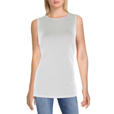 

Женская белая вязаная рубашка Eileen Fisher с круглым вырезом, майка, майка  BHFO 2740, Белый