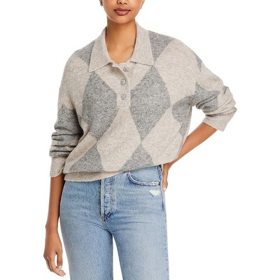 Женский пуловер-свитер с воротником-стойкой на пуговицах Rails Womens Skye Grey L BHFO 9511