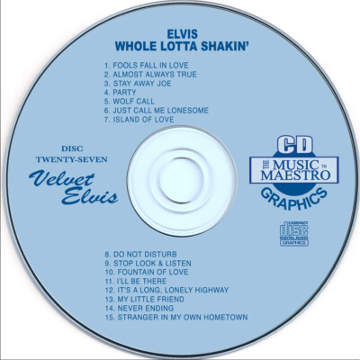 Karaoke CD+G ELVIS PRESLEY Disc-27 Music Maestro,Just Call Me Lonesome,Party