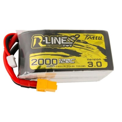 Tattu R-Line версия 3.0, 2000 мАч, 14,8 В, 120C, 4S1P, аккумулятор Lipo с вилкой XT60