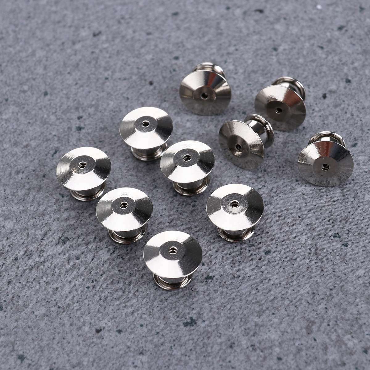 10PCS Locking Pin Backs Keepers Locks Bulk Metal Locking Clasp for