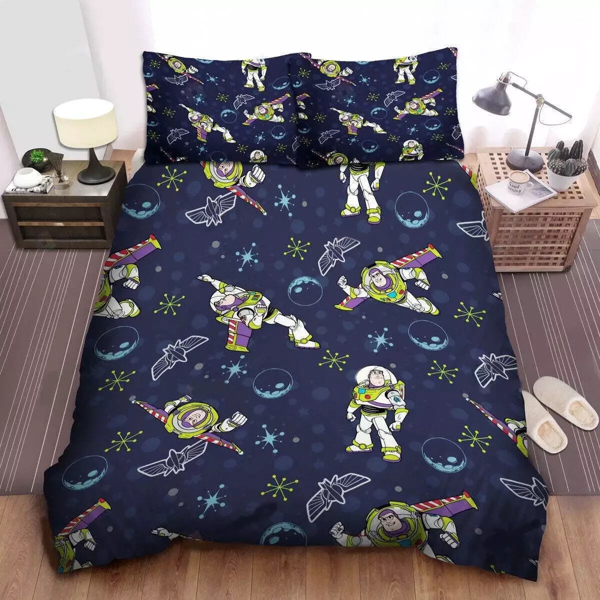 Toy Story Buzz Lightyear In Space Pattern To Infinity 3D Quilt Bedding Set - Picture 1 of 3