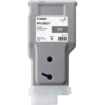 Canon PFI206 GY Pigment Ink Tank, 300ml Capacity, Gray #5312B001AA New 2023