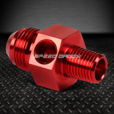 КРАСНЫЙ 8-УГОЛЬНЫЙ ФИТИНГ/ПЕРЕХОДНИК ДЛЯ ПЕРЕБОРКИ 1/4 NPT +ПОРТ ДАВЛЕНИЯ/ТЕМПЕРАТУРЫ 1/8