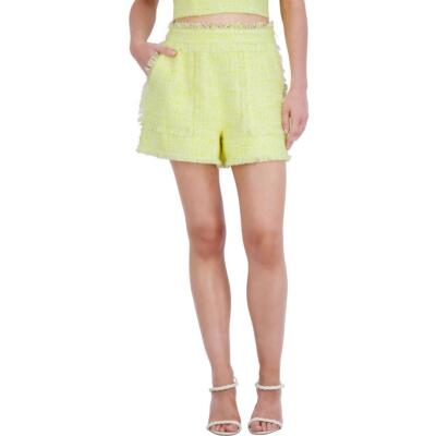 Женские короткие шорты с бахромой спереди и высокой талией BCBGMAXAZRIA BHFO 9021
