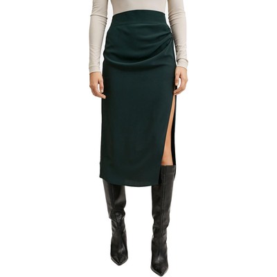 

Женская зеленая формальная юбка миди MNG со сборками до середины икры  BHFO 6611, Зеленый