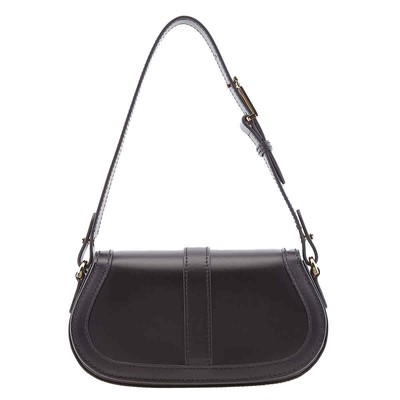 Pre-owned Versace Black Smooth Leather Greca Goddess Mini Shoulder Bag 10109511a051341b00v