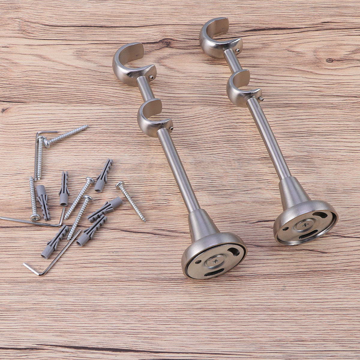 2pcs 20mm 25mm Heavy Duty Double Curtain Rod Brackets Curtain