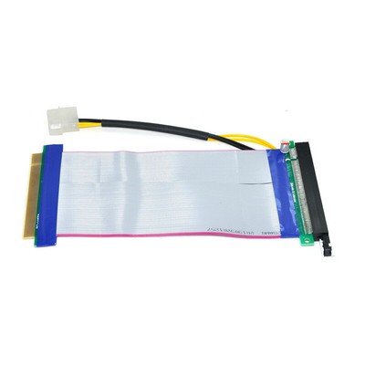 PCI-E Express 16X to 16x Riser Extender Card and Molex IDE Power & Ribbon Cord
