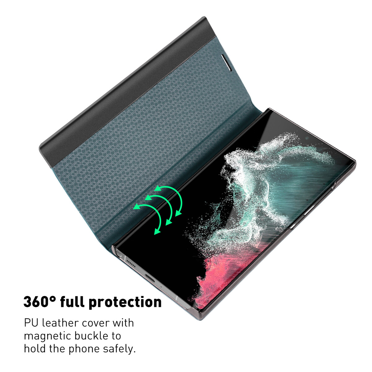 For Samsung Galaxy S22 Ultra S22+ Plus Case Leather Flip Stand