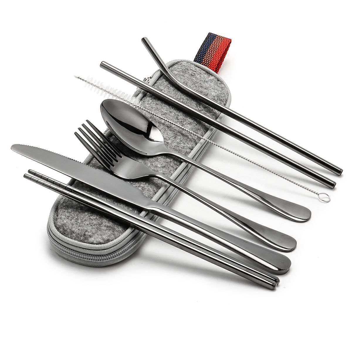 7pcs Stainless Steel Cutlery Set Spoon Fork Knife Flatware Dinnerware Silverware