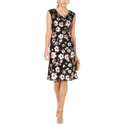

Женское черное платье-футляр с воротником-хомутом Connected Apparel  BHFO 6010, Black/multi